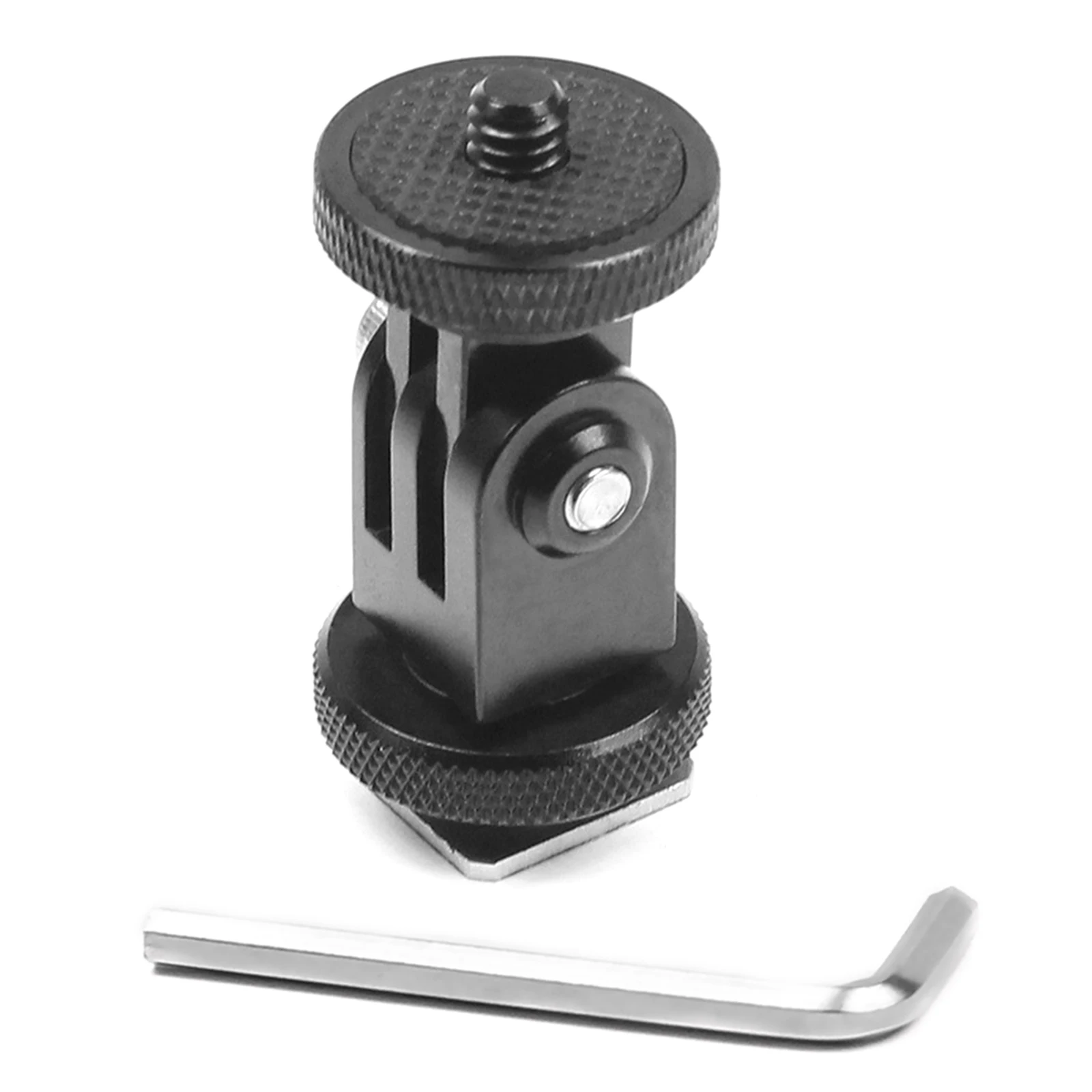 

For GoPro 12 11 10 Aluminum Alloy 360° Rotatable Cold Shoe to 1/4 Screw Base Fixed Adapter Mounting Bracket For GoPro Accessory