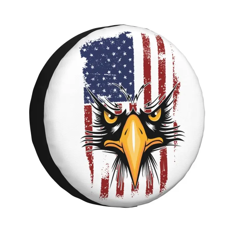 

American USA Eagle Flag Spare Tire Cover for Jeep Hummer USA Patriotic SUV RV 4x4 Car Wheel Protectors Accessories 14" 15" Inch