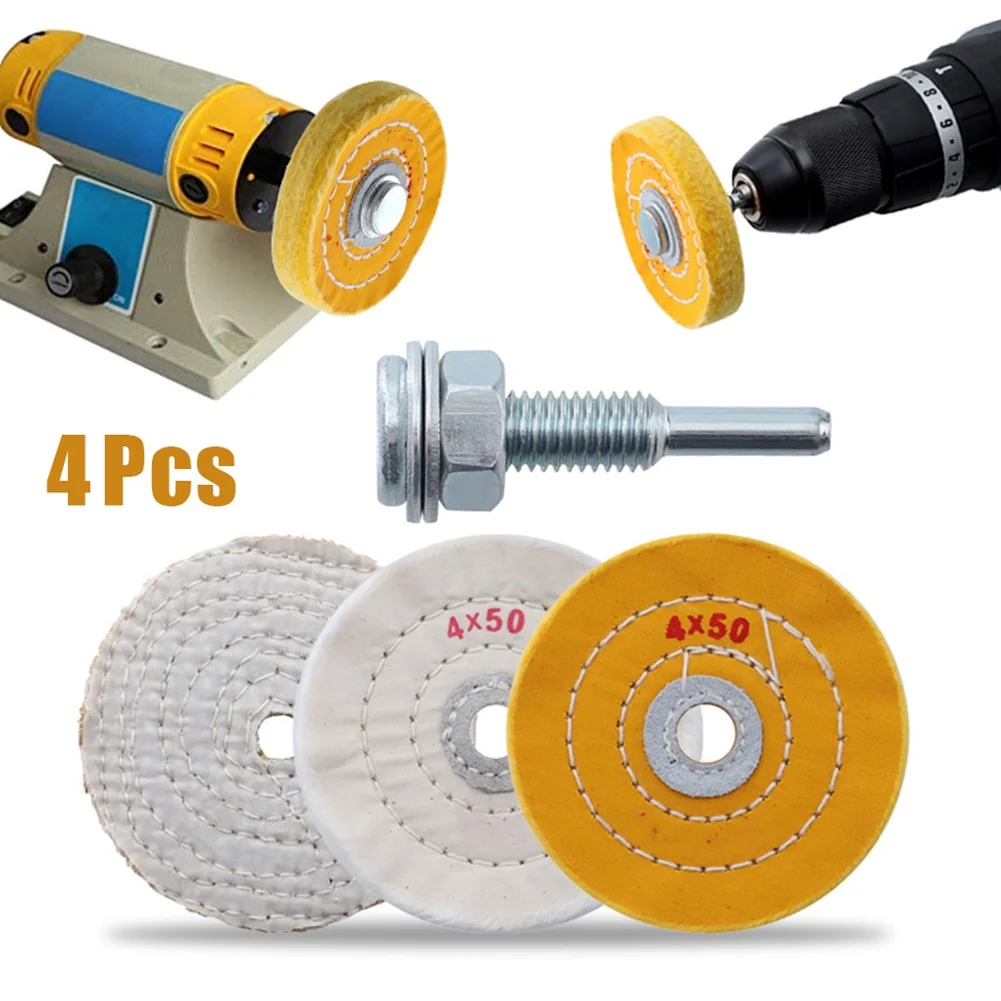 4pcs 4inch Cloth Polishing Wheels Cotton Lint For Bench Grinder Electric Drill Metals Jewelry Hardware Grinding Polishing
4pcs 4inch Cloth Polishing Wheels Cotton Lint For Bench Grinder Electric Drill Metals Jewelry Hardware Grinding Polishing