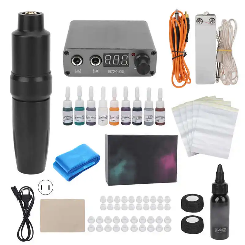 Tattoo Pen Kit Transfer Paper Pigment Cup Complete Tattoo Kit Bandage Clip Cord Practice Skin for Tattoo Salon for 
Tattoo Pen Kit Transfer Paper Pigment Cup Complete Tattoo Kit Bandage Clip Cord Practice Skin for Tattoo Salon for