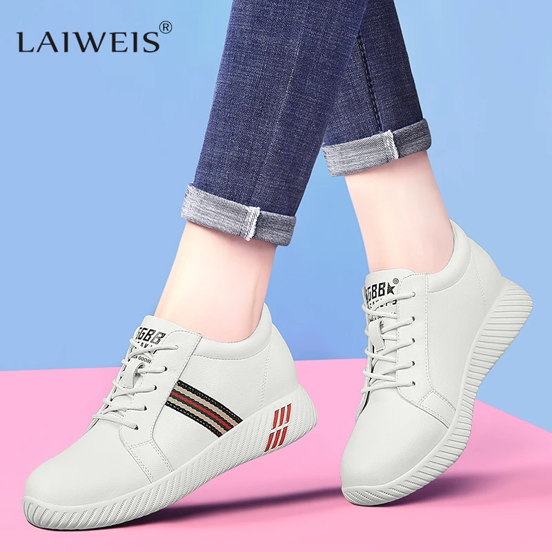 Luxury New Spring White Leather Sneakers Women's Stripes Golf Shoes Lace Up Tenis Feminino Ladies Flats Woman Fancy Wedge Shoes
Luxury New Spring White Leather Sneakers Women's Stripes Golf Shoes Lace Up Tenis Feminino Ladies Flats Woman Fancy Wedge Shoes