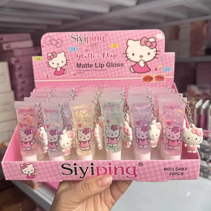 

Kawaii Sanrio Hello Kitty 24-piece Set Lip Gloss Lip Glaze Moisturize Waterproof Long-lasting Does Not Fade Girl Christmas Gifts