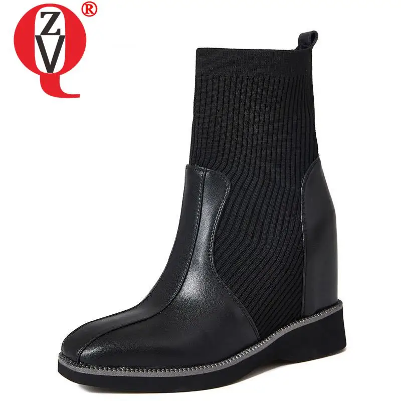 ZVQ Women winter New Style Leisure Slope Heel ankle boots cow leather and Stretch flying weave upper Comfortable ventilation
ZVQ Women winter New Style Leisure Slope Heel ankle boots cow leather and Stretch flying weave upper Comfortable ventilation