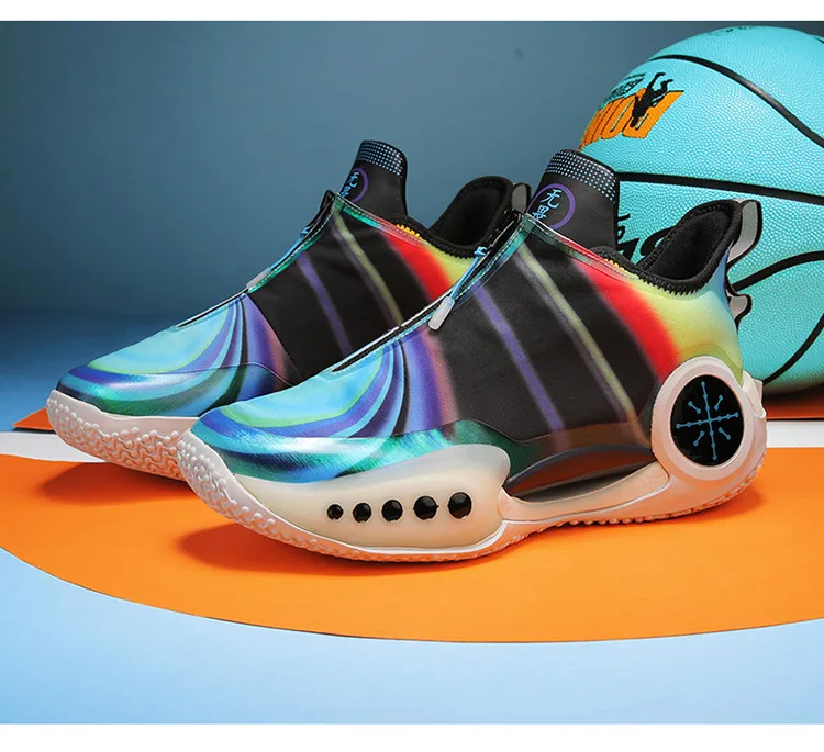 Novas botas de basquete masculino esportes ao ar livre amortecimento anti-deslizamento tênis de basquete respirável Novas botas de basquete masculino esportes ao ar livre amortecimento anti-deslizamento tênis de basquete respirável