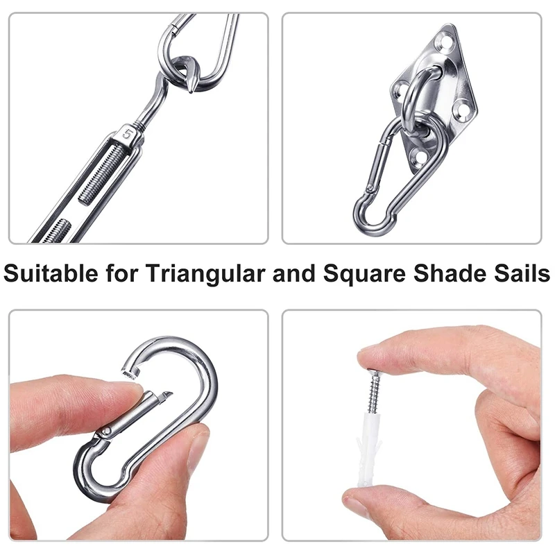 80Pcs Sun Shade Sail Hardware Kit Stainless Steel Triple-Cornered Sun Shade Sail Installation(5 Inch)
80Pcs Sun Shade Sail Hardware Kit Stainless Steel Triple-Cornered Sun Shade Sail Installation(5 Inch)