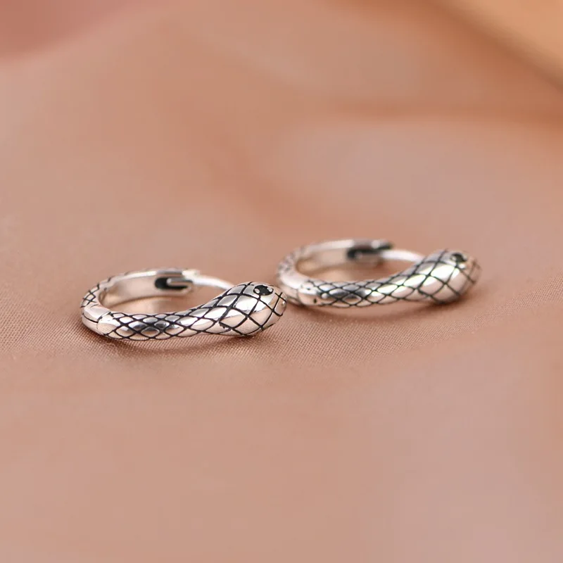 

925 Sterling Silver Snake Ring Earrings For Women Luxury Elegant Fine Jewelry Accessories Wholesale 2024 Trend Jewellery
