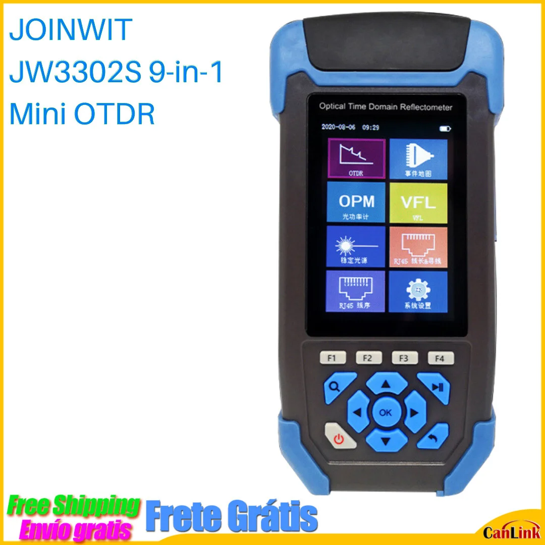 9-in-1 Mini OTDR JOINWIT JW3302S 1310nm/1550nm 22/20dB +OPM Built-in 10mW VFL +RJ45 +Event Map Light source 60KM
9-in-1 Mini OTDR JOINWIT JW3302S 1310nm/1550nm 22/20dB +OPM Built-in 10mW VFL +RJ45 +Event Map Light source 60KM