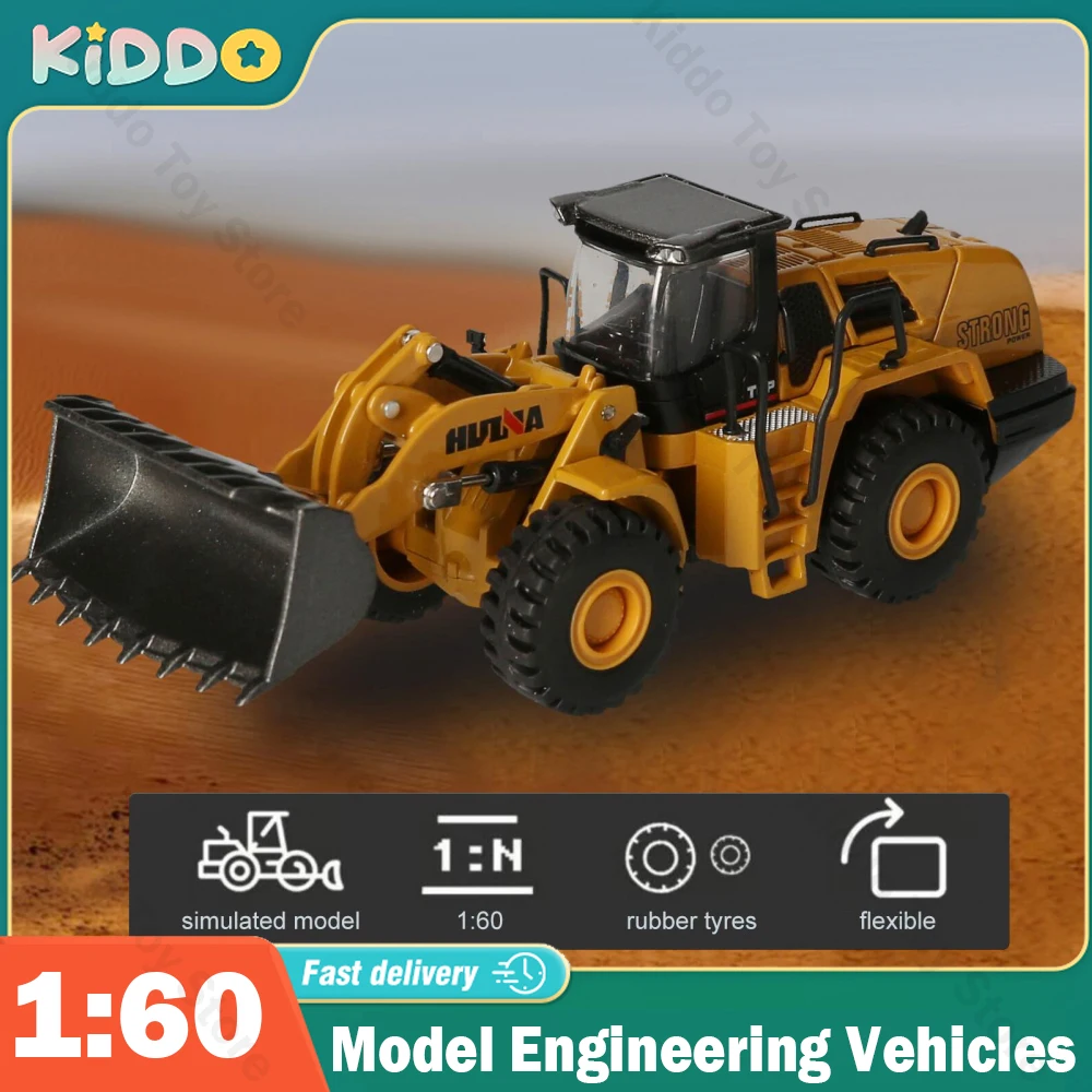 

HUINA 1:60 Alloy Excavator Dump Truck Model Diecast Metal Model Engineering Vehicles Bulldozer Loader Car Toys for Boys Children