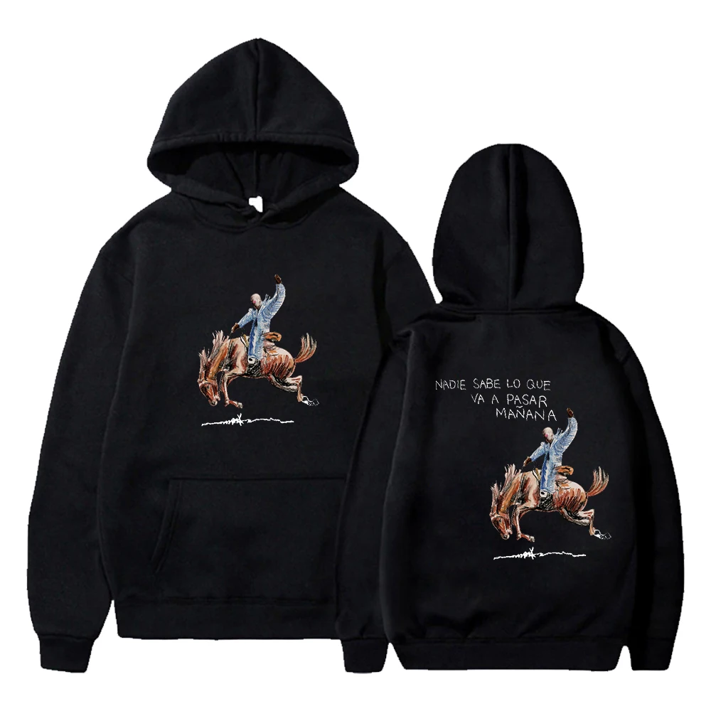 

Bad Bunny Nadie Sabe Lo Que Va a Pasar Manana Hoodie Long Sleeve Men Women Hooded Sweatshirt 2023 New Album Merch Clothes