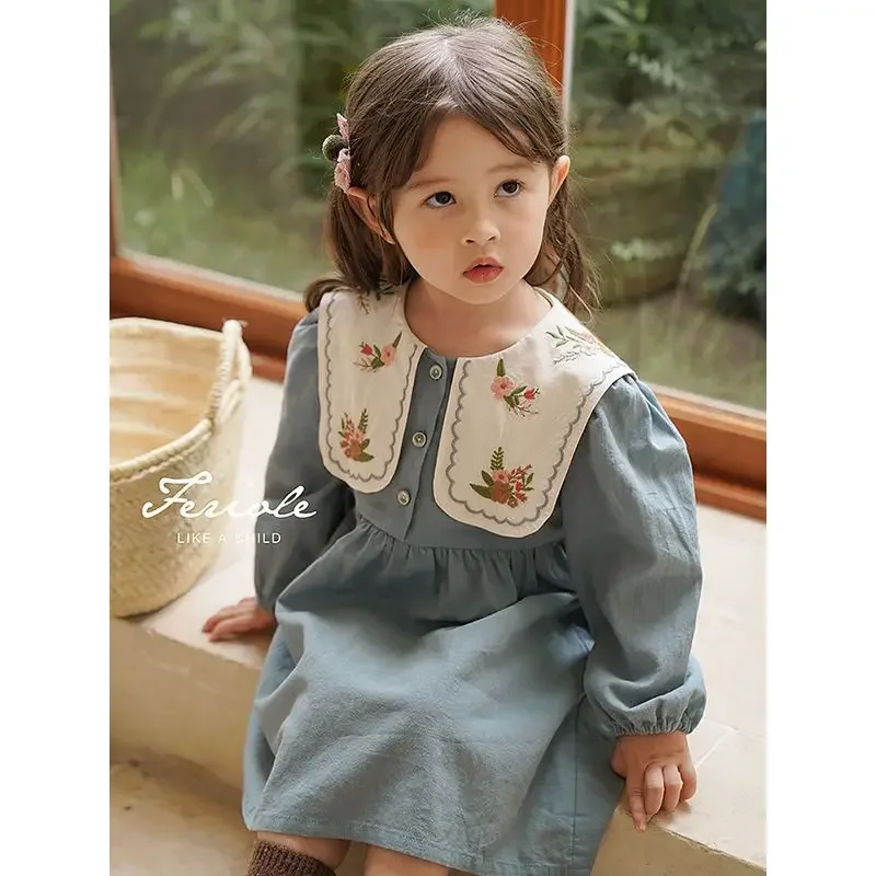 Girl's Fashion Embroidery Dress Kids Casual Toddler Party Dress Spring Baby Girl Korean Style Long-sleeved Flower Clothing
Girl's Fashion Embroidery Dress Kids Casual Toddler Party Dress Spring Baby Girl Korean Style Long-sleeved Flower Clothing