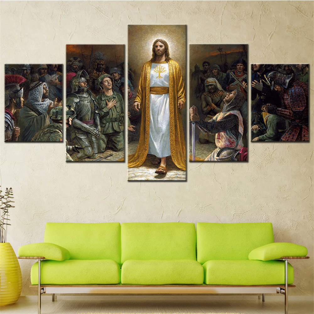 5 Pieces Canvas Wall Arts Poster Painting Jesus Christ Returns To Earth Religion Wallpaper Home Decor Living Room Picture Print
5 Pieces Canvas Wall Arts Poster Painting Jesus Christ Returns To Earth Religion Wallpaper Home Decor Living Room Picture Print