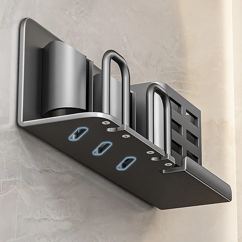 Aluminum Alloy Toothbrush Holder Multi-Function Toothbrush Cup Holder Wall Mounted No Drill Bathroom Organizer Bathroom Storage 11 S1ebd0968b8564de88bd42e7b266371f9P