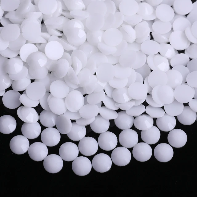 

Resin White Jelly Rhinestones Embellishments For Crafts Tumblers Flatback Decorative Stones Non-hot Fix Gemstone 2 3 4 5 6mm