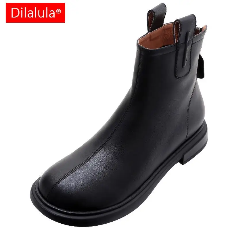 Dilalula Women Ankle Boots Concise Office Lady Autumn Winter Low Heels Genuine Leather Shoes Woman Back Zipper Short Boot
Dilalula Women Ankle Boots Concise Office Lady Autumn Winter Low Heels Genuine Leather Shoes Woman Back Zipper Short Boot