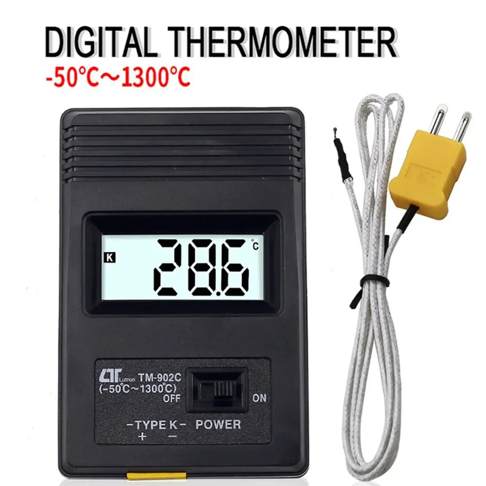 New Thermometer Industrial Tools Industrial Thermodetector Meter Temperature Detector Black K Type Digital LCD TM-902C
New Thermometer Industrial Tools Industrial Thermodetector Meter Temperature Detector Black K Type Digital LCD TM-902C