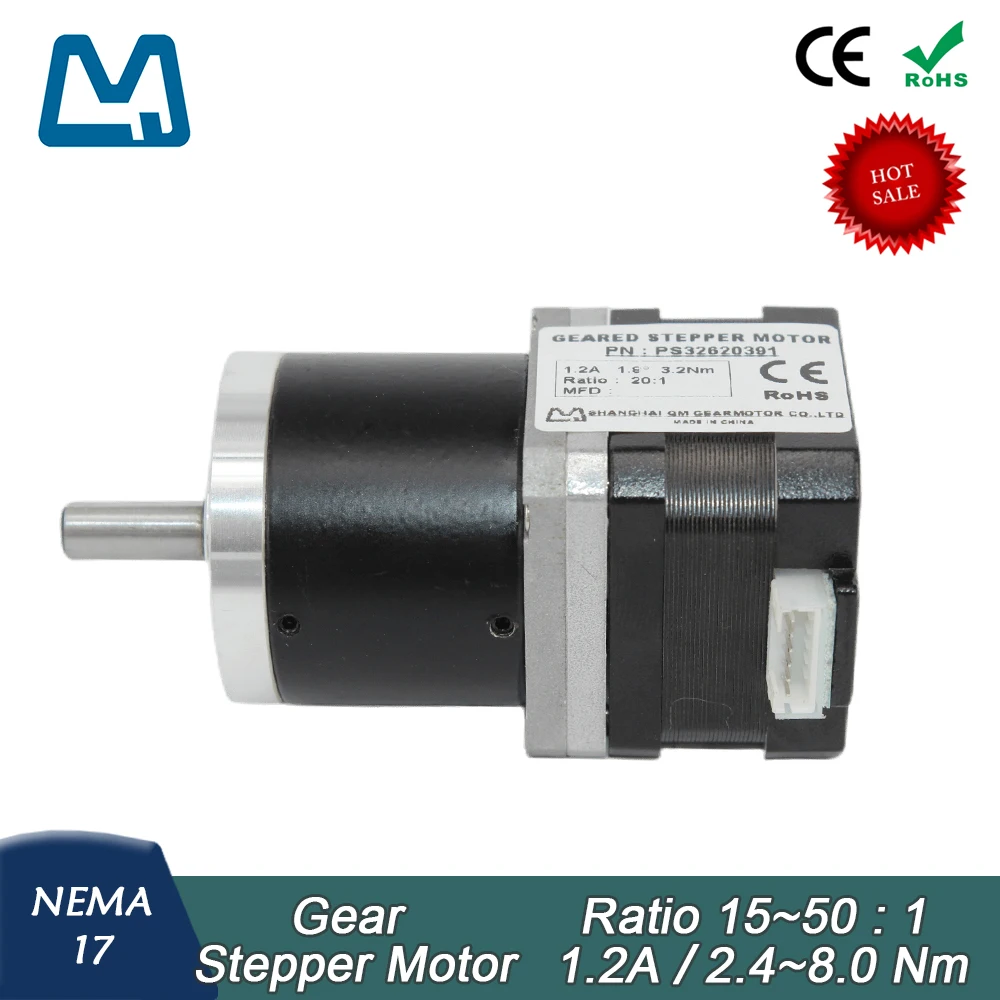 Nema17 Planetary Gearbox Ratio 15:1 42 Stepper Motor 26mm Body Lenght 1.2A 0.16Nm
Nema17 Planetary Gearbox Ratio 15:1 42 Stepper Motor 26mm Body Lenght 1.2A 0.16Nm