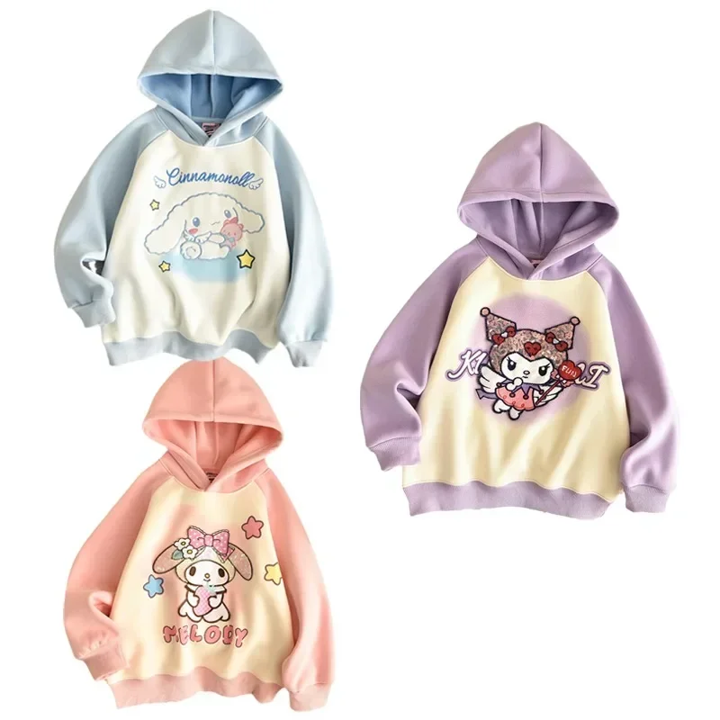 Sanrios Cartoon My Melody Cinnamoroll Kuromi Sequin Printed Children's Hoodie Kawaii Long Sleeve Pullover Sweater Kids Gifts 
Sanrios Cartoon My Melody Cinnamoroll Kuromi Sequin Printed Children's Hoodie Kawaii Long Sleeve Pullover Sweater Kids Gifts