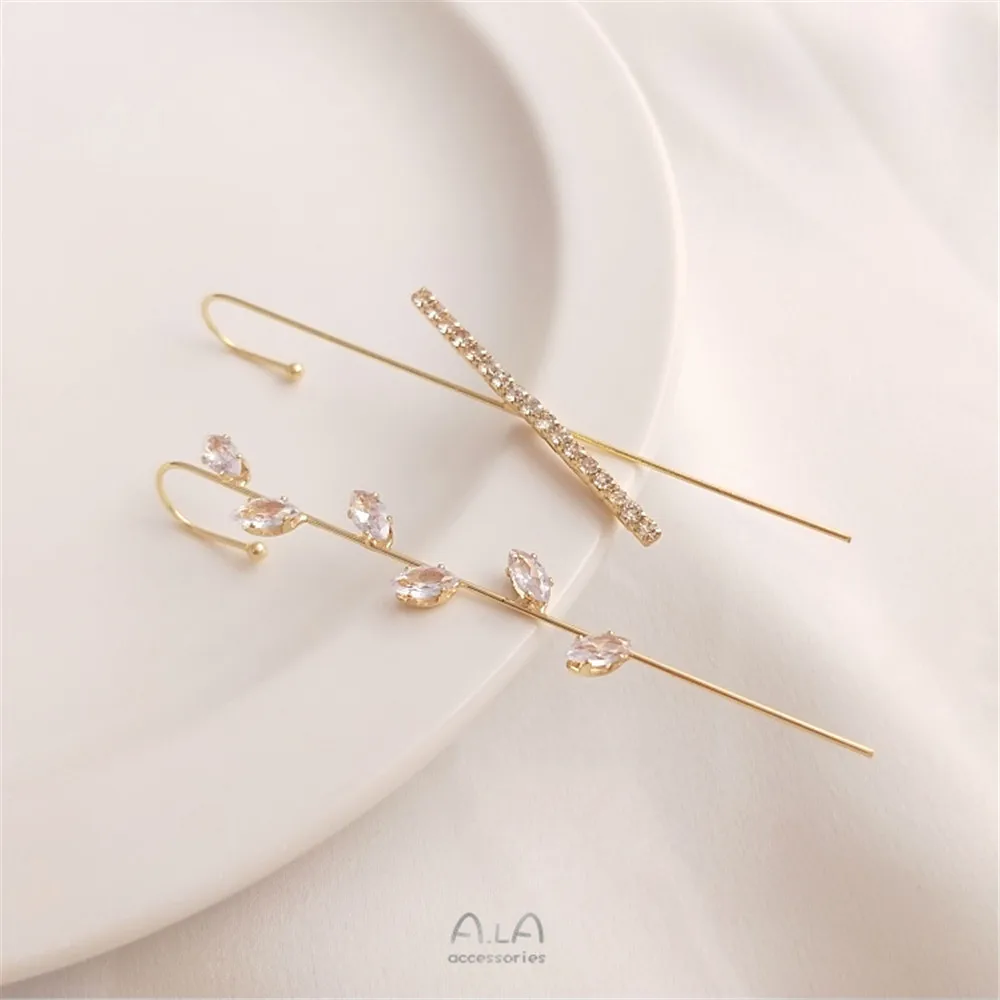 14K Gold Zirconia Piercing Earrings One Ear Contour Type Ear Bone Clip Ear Pin Diy Personalized Ear Jewelry Accessories B052
14K Gold Zirconia Piercing Earrings One Ear Contour Type Ear Bone Clip Ear Pin Diy Personalized Ear Jewelry Accessories B052