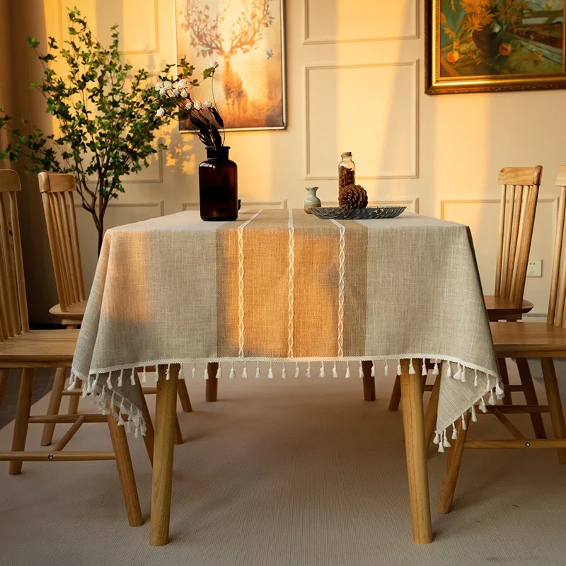 

Cotton Linen Waterproof Tablecloth for Dining Table Rustic Farmhouse Kitchen Rectangle Table Cloth Coffee Table Cover