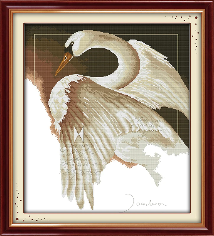 

Beautiful Swan Cross-embroidered Living Room Hanging Picture, Hand-embroidered 11CT/14CT Specifications