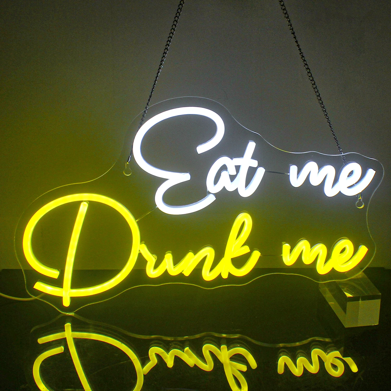 

Eat Me Drink Me Neon Sign LED Bar Neon Signs for Wall Decor USB Dimmable LED Signs for Kitchen Club Restaurant Man Cave Party