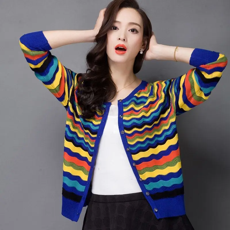 Spring and Autumn Wear Hollow out Thin Cardigan Short V-neck Sweater Coat Women New Knitwear Loose Shoulder Coat Sun Protection
Spring and Autumn Wear Hollow out Thin Cardigan Short V-neck Sweater Coat Women New Knitwear Loose Shoulder Coat Sun Protection