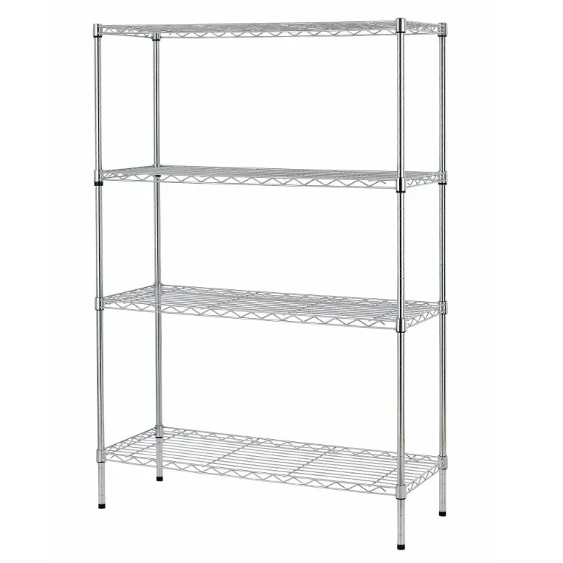 

Hyper Tough Steel 4-Tier Storage Shelf Unit 54"H X 14"W X 36"D, 1400lb Total Capacity, Chrome, Storage Organizer