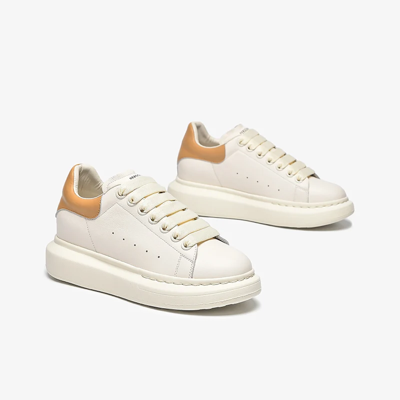 Women Platform Sneakers Genuine Cow Leather Lace-Up Casual Round Toe Lady Flats Shoes with Thick Sole Handmade AC3035 
Women Platform Sneakers Genuine Cow Leather Lace-Up Casual Round Toe Lady Flats Shoes with Thick Sole Handmade AC3035
