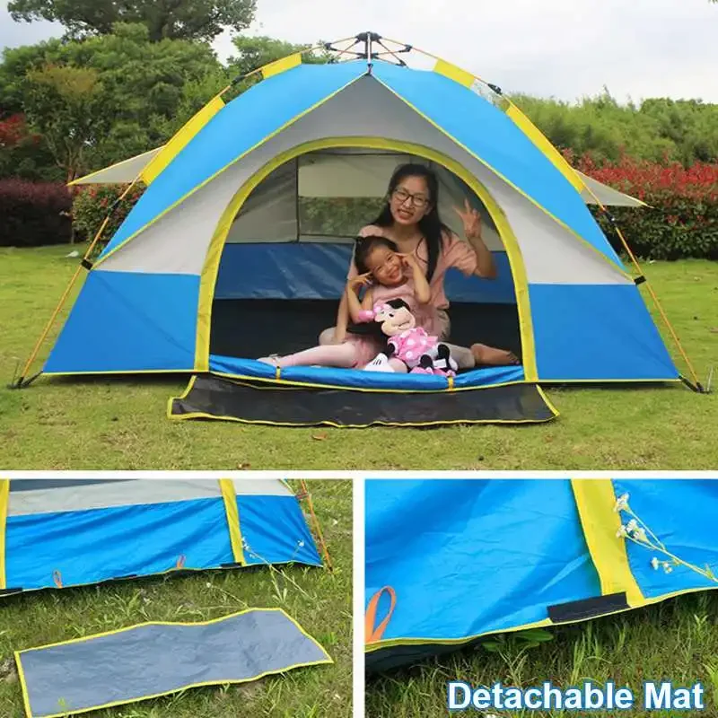 

1-4 Person Fully Automatic Tent Camping Travel Rainproof Windproof Sunshade Awning Shelter Beach Easy Open Hiking Tents Family