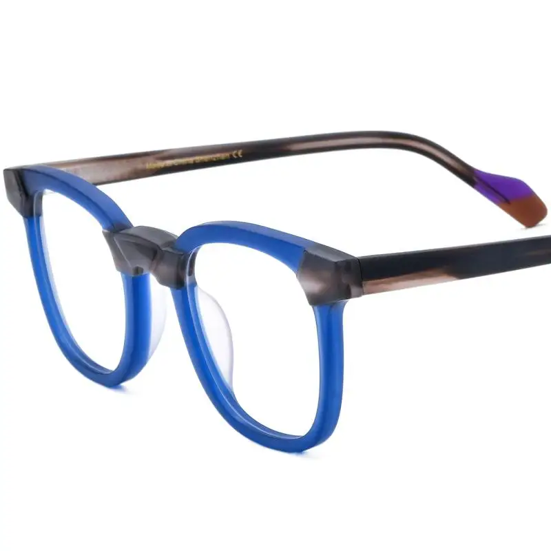 

Multi-colour splicing large square frame frosted plate eyeglasses frame Anti-blue light eyeglasses frame 19269