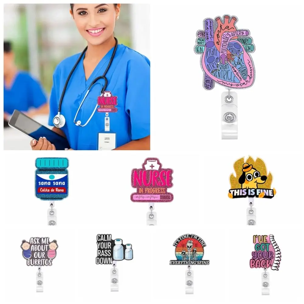 Letter Nurse Retractable Badge Reel Chill Pill Glitter Hospital Badge Holder ID Card Clips 360 Rotating Alligator Clip
Letter Nurse Retractable Badge Reel Chill Pill Glitter Hospital Badge Holder ID Card Clips 360 Rotating Alligator Clip