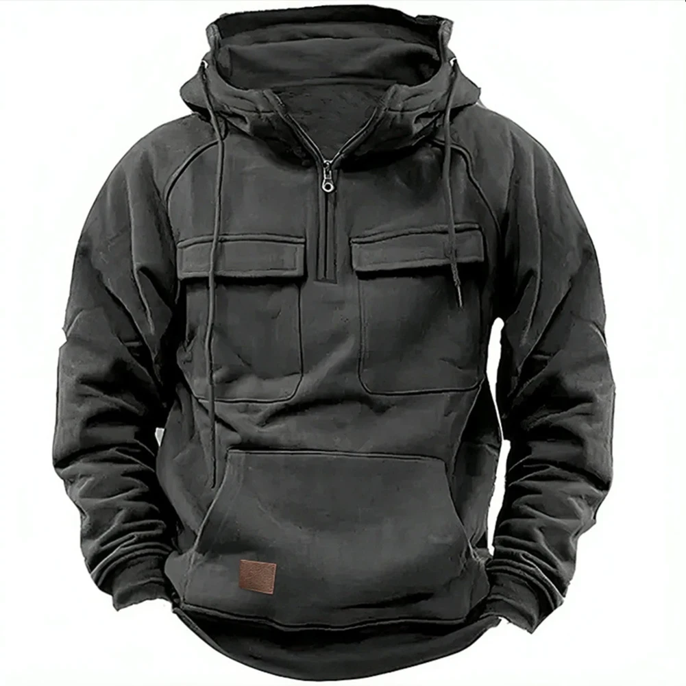 Spring Autumn Men's Hooded Sweatshirts Tops Loose 1/4 Zip Pockets Hoodies Casual Sports Pullovers Man Clothes Streetwear
Spring Autumn Men's Hooded Sweatshirts Tops Loose 1/4 Zip Pockets Hoodies Casual Sports Pullovers Man Clothes Streetwear