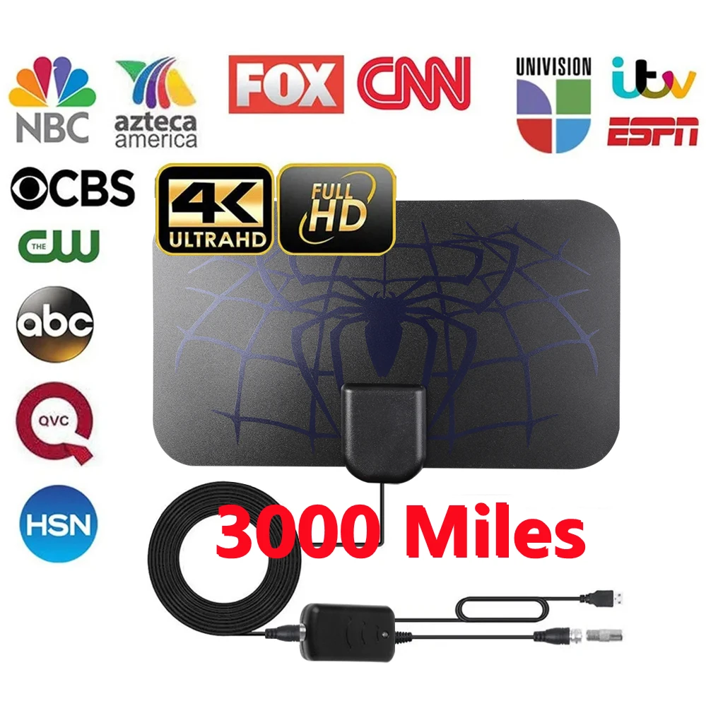 4K 8K 3000 Miles Digital DVB T2 TV Antenna with amplifier Booster Aerial For Car antenna smart TV Free isdb Channel OutDoor
4K 8K 3000 Miles Digital DVB T2 TV Antenna with amplifier Booster Aerial For Car antenna smart TV Free isdb Channel OutDoor