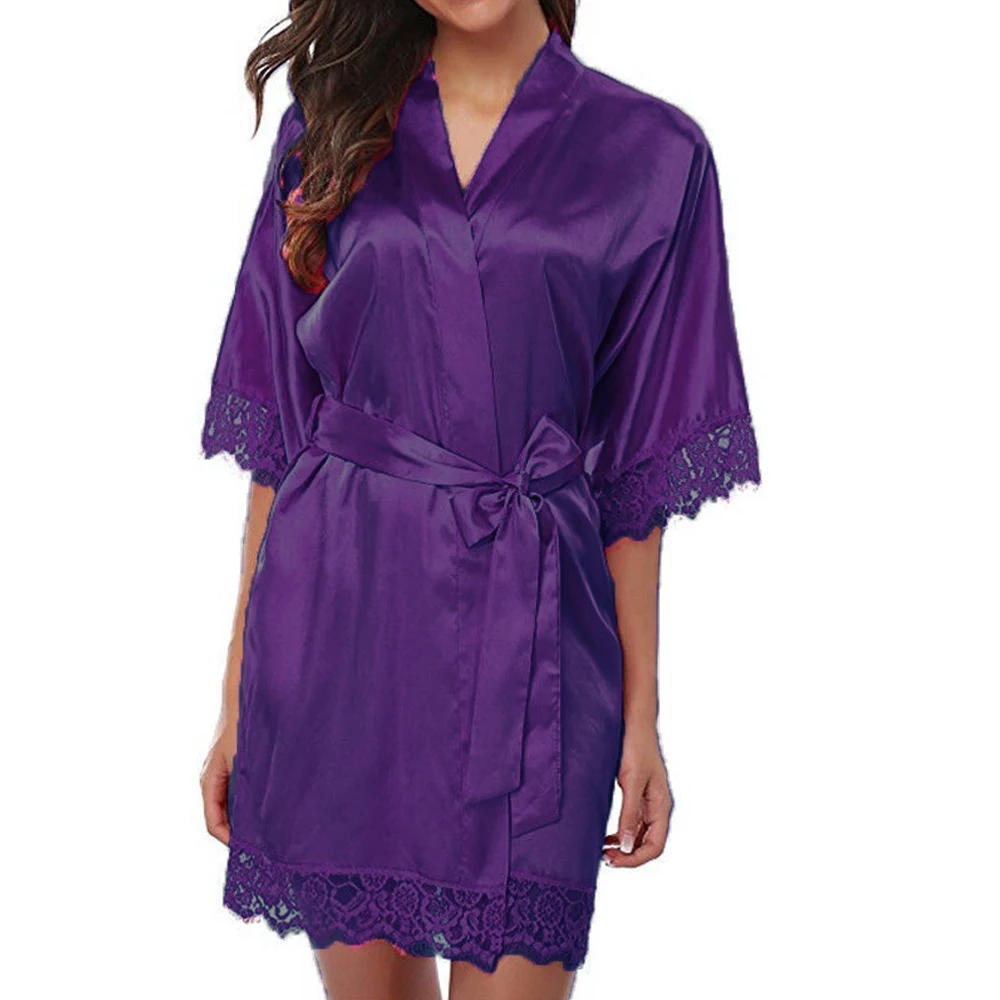 Night Robe For Women Sexy Lingerie Nightdress Silk Satin Sleepwear Smooth Lace Robe Dress Nightgown Bathrobes Female
Night Robe For Women Sexy Lingerie Nightdress Silk Satin Sleepwear Smooth Lace Robe Dress Nightgown Bathrobes Female
