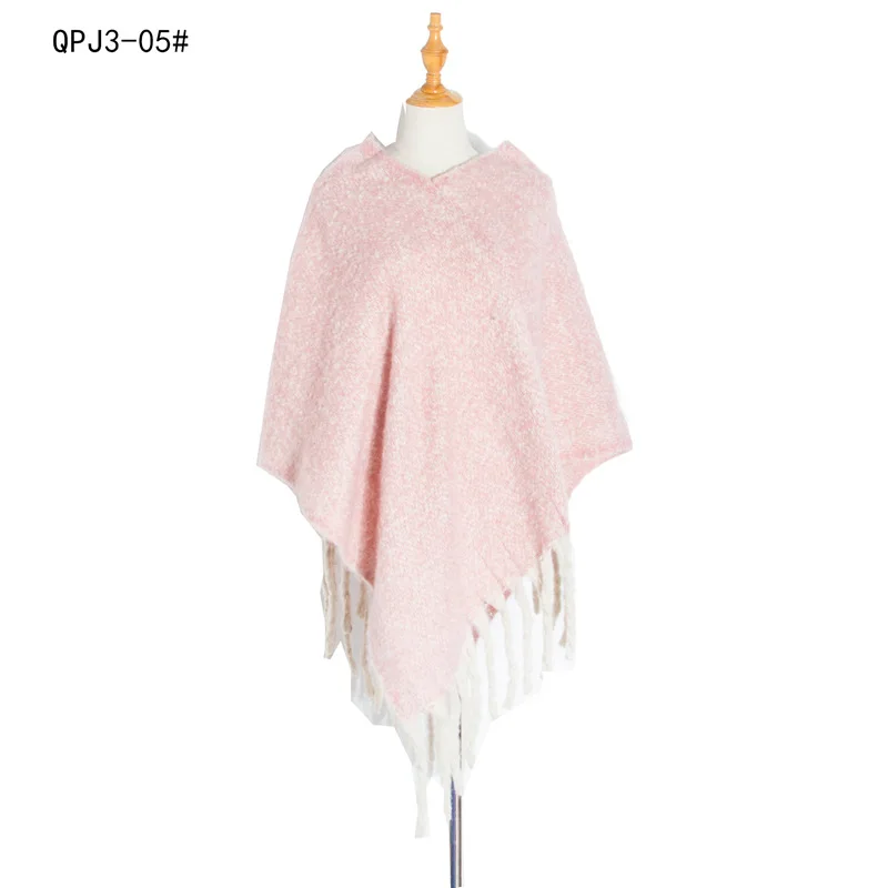 Spring Autumn Loop Yarn Women's Solid Shawl Thick Tassel Warm Fashion Street Travel Pullover Poncho Lady Capes Pink Cloaks
Spring Autumn Loop Yarn Women's Solid Shawl Thick Tassel Warm Fashion Street Travel Pullover Poncho Lady Capes Pink Cloaks