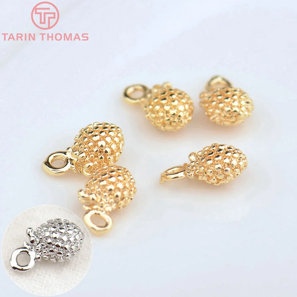 

(4477)20PCS 5x7MM Hole 1.5MM 24K Gold Color Brass Pine Cones Charms Pendants High Quality DIY Jewelry Making Findings