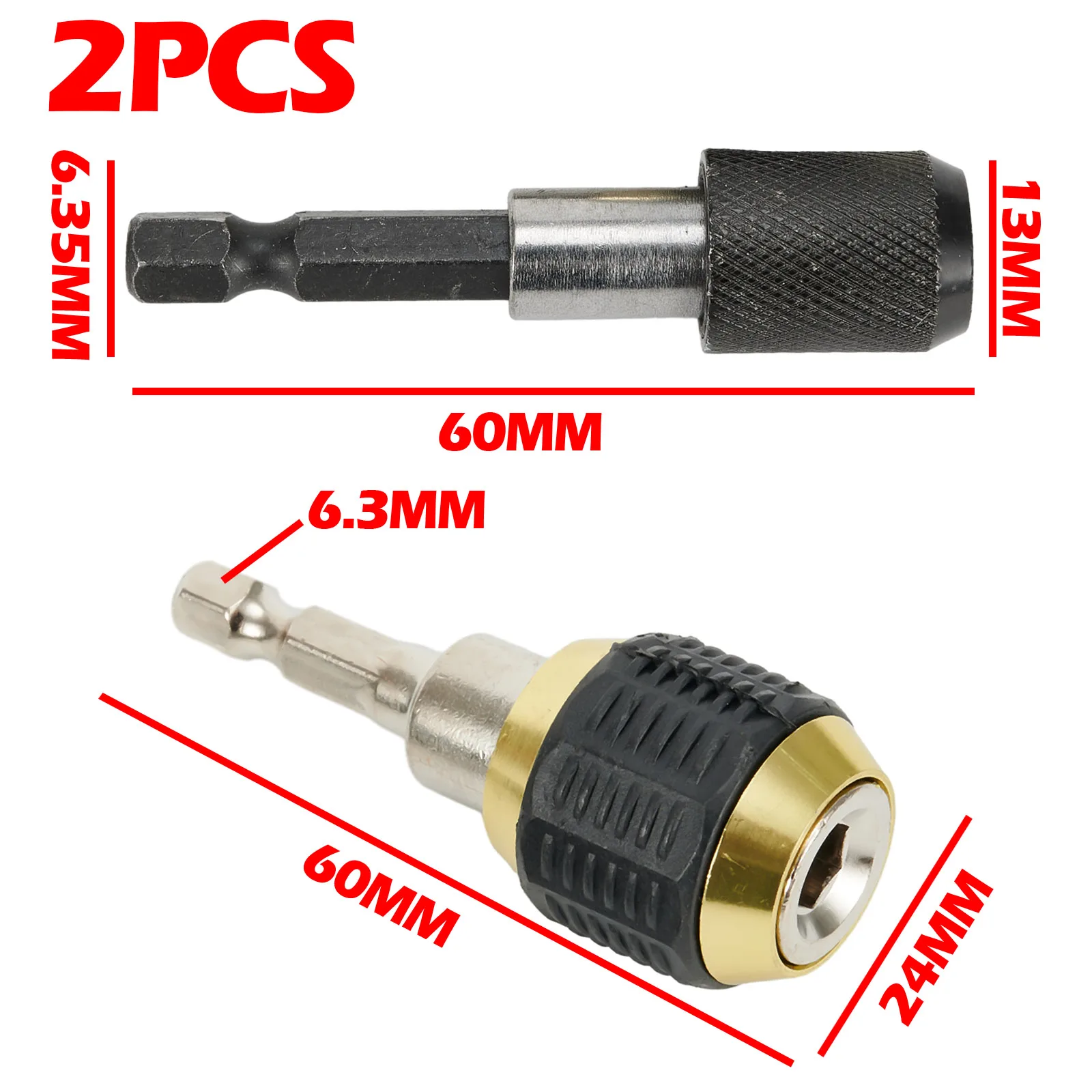 Drill Chuck Driver Versatile 2pcs Hex Shank Quick Change Adapter Ideal for Various Applications Including Woodworking
Drill Chuck Driver Versatile 2pcs Hex Shank Quick Change Adapter Ideal for Various Applications Including Woodworking