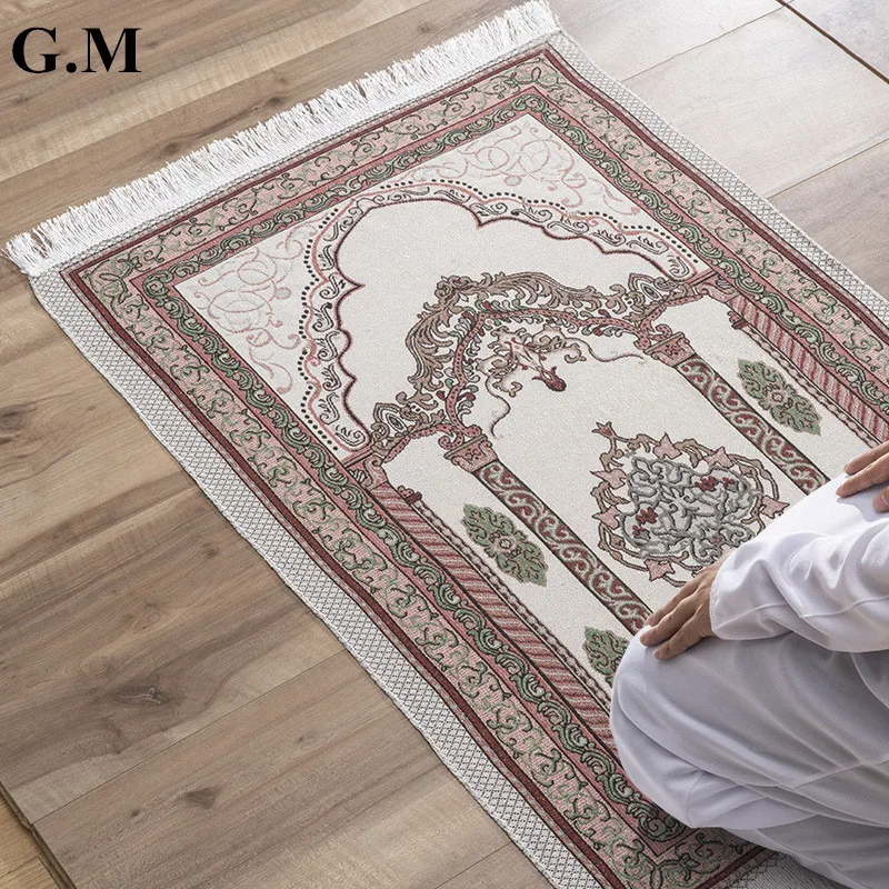 

Prayer Mat for Muslim Worship Kneel Portable Travel Prayer Rug Ramadan Printing Non Slip Soft Floor Carpets Islamic Eid Gift