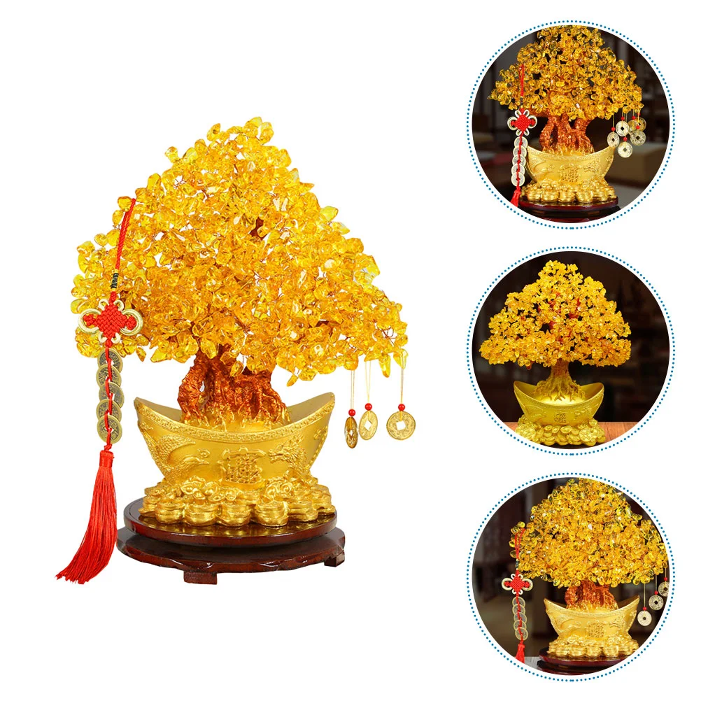 Citrine Macrocarpa Decor Bonsai Tree Money Creative Decoration with Ingot Base Classic Chinese Style Crystal Statue
Citrine Macrocarpa Decor Bonsai Tree Money Creative Decoration with Ingot Base Classic Chinese Style Crystal Statue
