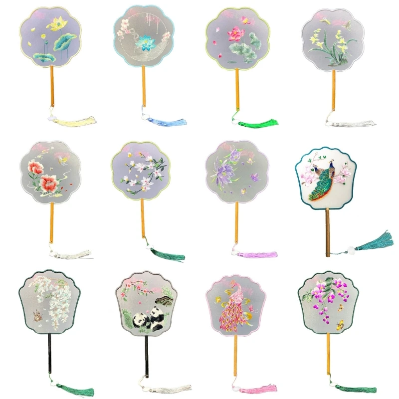 Vintage Hand Fan Chinese Silk Embroidered Fan Home Decorations Double Side Dance Fan with Tassels Long Handle Festival
Vintage Hand Fan Chinese Silk Embroidered Fan Home Decorations Double Side Dance Fan with Tassels Long Handle Festival