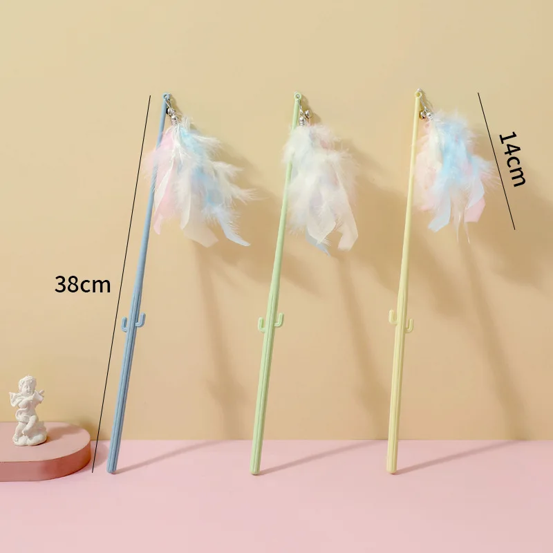 New Colorful Feather Cat Playing Rod Cat Toy Cactus Handle Durable Long Rod Cat Playing Tool Fairy Cat Playing Rod
New Colorful Feather Cat Playing Rod Cat Toy Cactus Handle Durable Long Rod Cat Playing Tool Fairy Cat Playing Rod