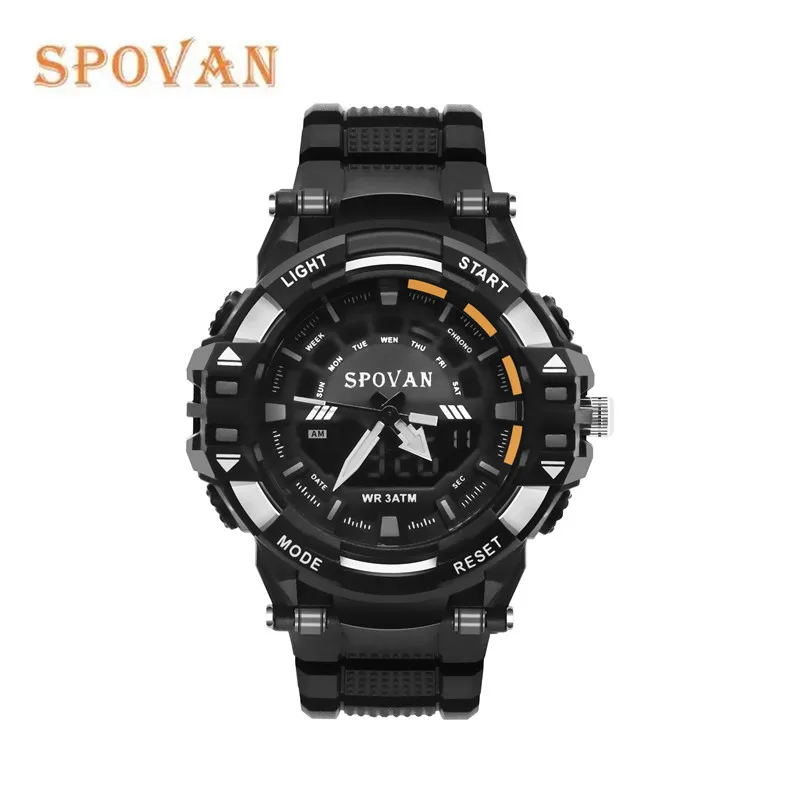 

Relogio Masculino SPOVAN Brand Digital Sport Watch Fashion Chronograph Quartz Wristwatches for Men 30M Waterproof Reloj Hombre