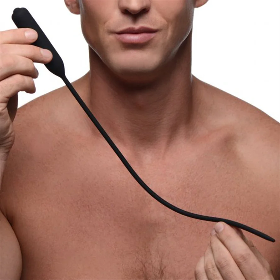 Plug de pénis en silicone avec vibration pour homme, baguette pour oeil de cheval, cathcirculation urétrale, dilatateur, vibrateur, massage, prise urétrale, jouets sexuels 1