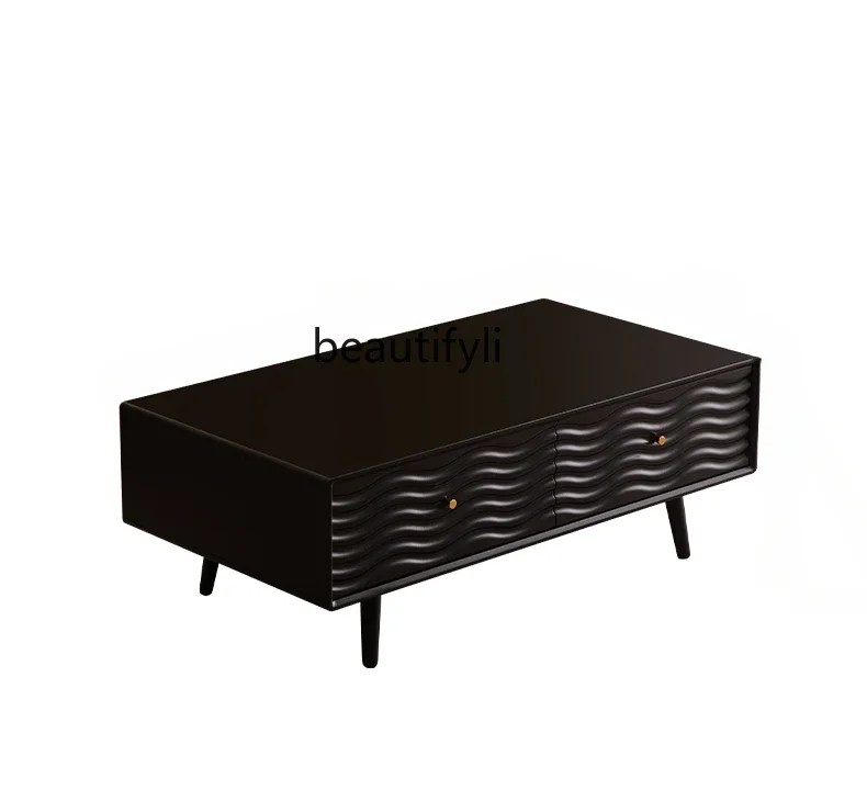 Solid Wood Living Room Coffee Table French Black Tea Table Household Small Apartment Tea Table Advanced furniture
Solid Wood Living Room Coffee Table French Black Tea Table Household Small Apartment Tea Table Advanced furniture