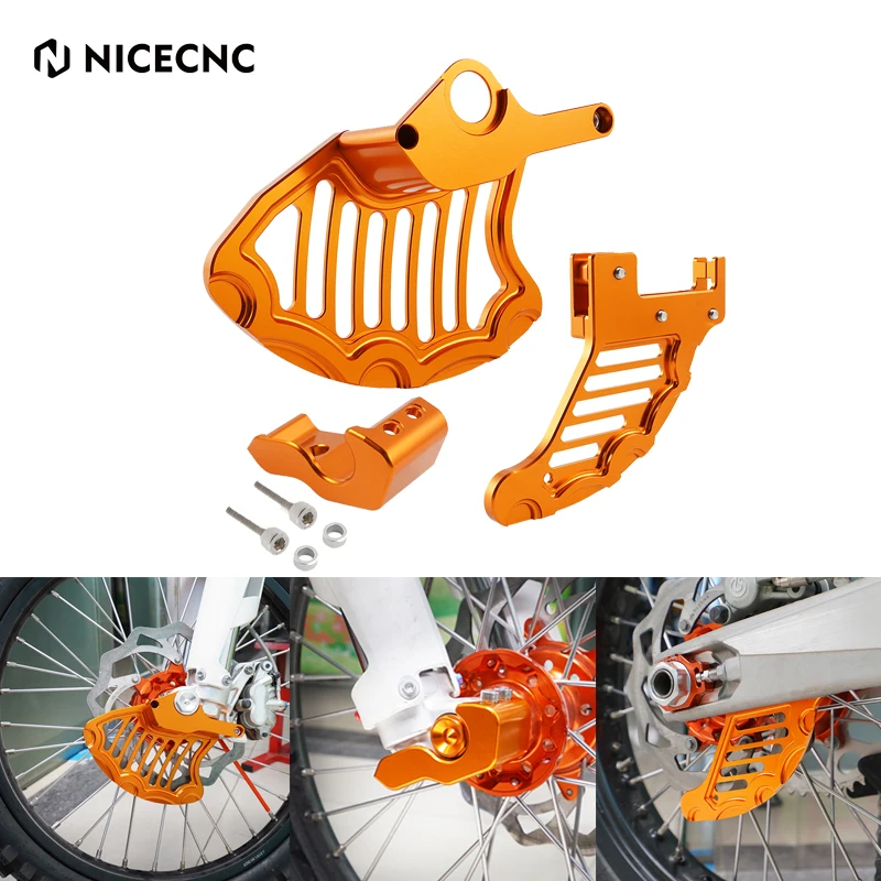 

NiceCNC Front Rear Brake Disc Guard Right Fork Leg Protector For KTM 125 250 300 350 450 500 530 EXC MXC SX XC XC-W 2003-2014