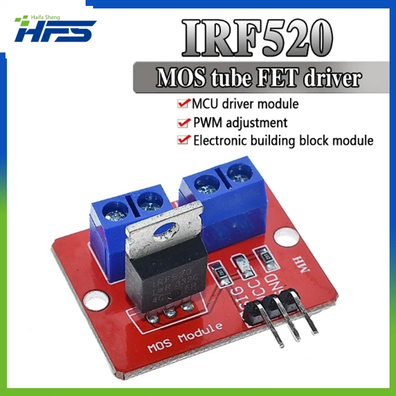 

0-24V Top Mosfet Button IRF520 MOS Driver Module For Arduino MCU ARM Raspberry pi