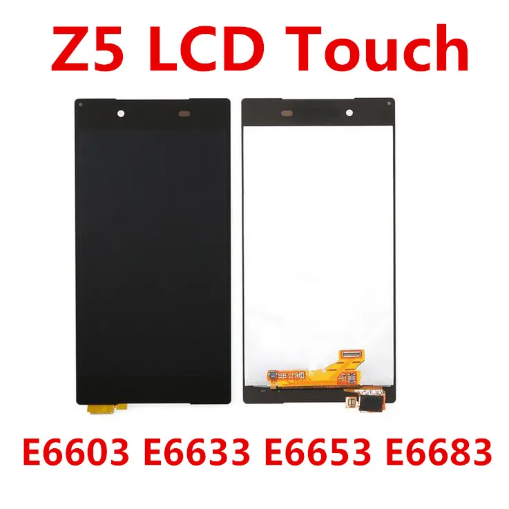 

Black white For Sony Xperia Z5 E6603 E6633 E6653 E6683 display LCD Parts Touch screen digitizer Assembly + Adhesive