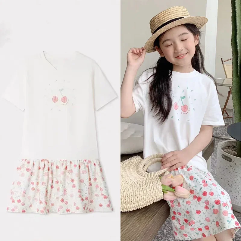 

pre-sale(early May) 2024 BP Summer Cherry Dress Girl Embroidery Dress Kid Boutique Clothes Beach Vacation Dress Girls Party