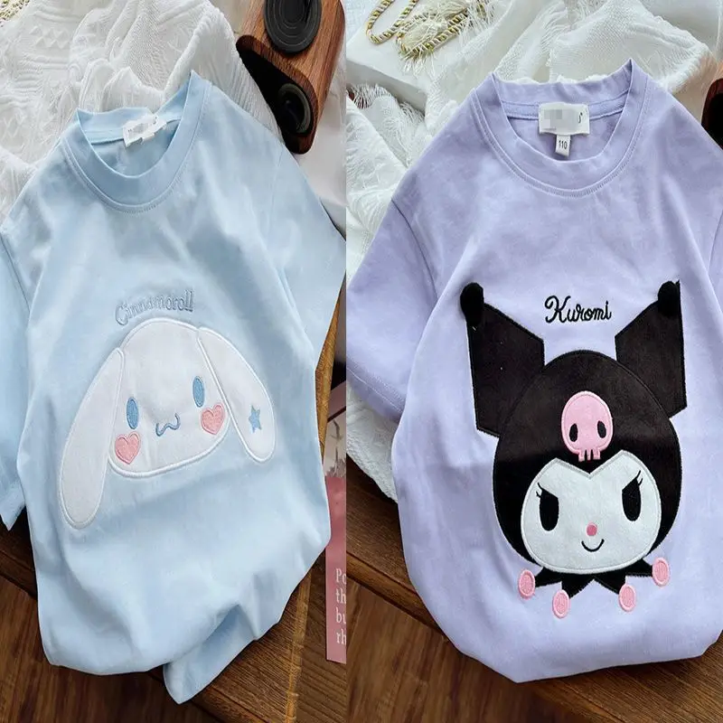 Kids Cartoon Cinnamoroll Summer 100% Cotton Short Sleeve Anime Kuromi My Melody Cute Sweet Breathable T-Shirt Tops Girl Gift Toy
Kids Cartoon Cinnamoroll Summer 100% Cotton Short Sleeve Anime Kuromi My Melody Cute Sweet Breathable T-Shirt Tops Girl Gift Toy