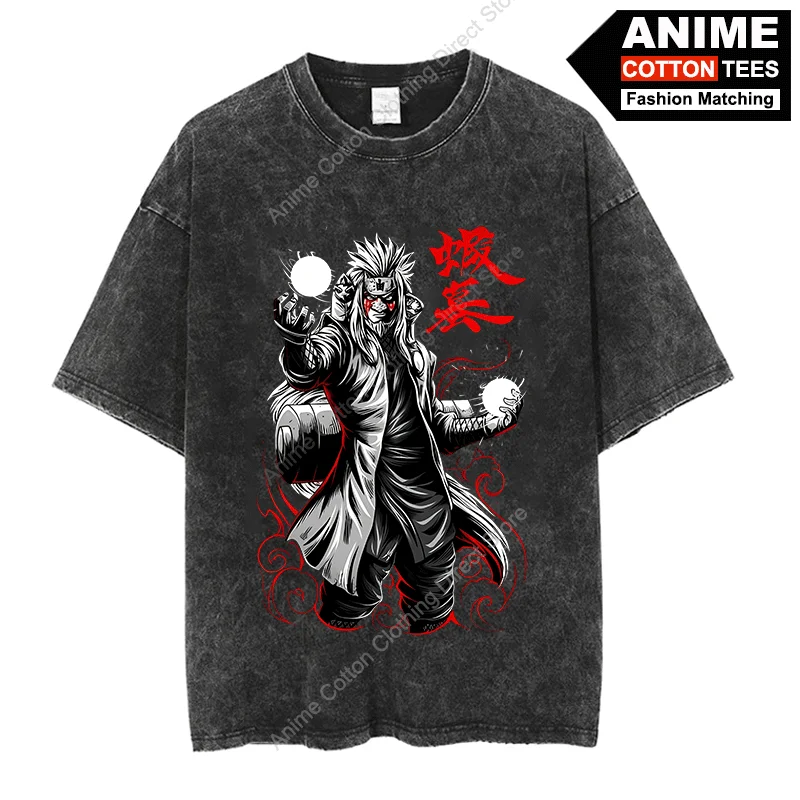 

Spiral Pills Jiraiya T-shirt Anime Naruto T Shirt y2k Harajuku Casual Unisex Hip Hop Streetwear Tops Cotton Oversized Loose Tees